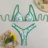 Novo Biquíni Europeu e Americano Aliexpress Biquíni de Alça Estampado Roupa de Banho para Fonte Termal Amazon Transfronteiriço