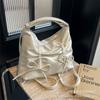Bolsa de Mão Plissada Grande de Design de Nicho para Mulheres 2026 Nova Tendência Moda Bolsa de Ombro Mochila de Grande Capacidade Bolsa Grande