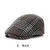 Boina masculina de lã primavera, outono e inverno, estilo coreano, boné xadrez, chapéu de aba larga, moda retrô britânica feminina