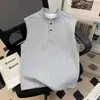 Verano 2026 Nuevo Chaleco sin Mangas de Algodón 250g para Hombre con Cuello Henley Desestructurado Talla Grande Moda Holgada para Hombre