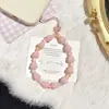 Pingente de Celular Gourd Rosa Sakura Raiz de Bodhi para Mulheres, Cordão de Pulso Exquisito Anti-Perda e Anti-Queda para Capa de Celular