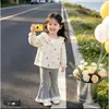Nova coleção de primavera e outono: camisa soltinha com estampa floral, gola boneca, doce e delicada, para meninas