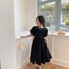 Vestido de Niña con Mangas Abullonadas 2026 Verano Nuevo Estilo Coreano Moderno Vestido Largo Vestido de Princesa Elegante para Niños