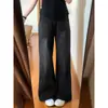 Jeans anchos negros y grises para mujer, nuevo estilo de verano, de tiro alto, corte holgado, talla grande, adelgazantes para cuerpo tipo pera, pantalones de pierna recta