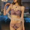 Conjunto de Lingerie de Renda Feminina para Seios Pequenos, com Efeito Push-Up e Lindo Design nas Costas, Conjunto de Sutiã que Realça e Sustenta os Seios Laterais