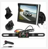 Câmera de ré externa ajustável com 4 LEDs, display de carro HD de 4,3 polegadas, display dobrável