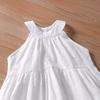 Vestido de Alcinha para Meninas Verão 2025 Novo Infantil Branco Puro Bordado em Renda Alça Vestido Princesa Comércio Exterior Atacado