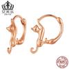 Pendiente de plata de ley original transfronterizo Ivor s925 pendiente de gatito pendiente de círculo animal SCE1488 Diamante