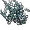 Anillo de jade con hebilla grande de aguamarina azul, cuentas de jade de agujero grande, anillo de anillo con colgante de jade de cuarcita verde aceitoso, cuentas para joyería de pulsera y collar DIY