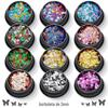 Cross border venda quente 3mm borboleta 12 cores conjunto glitter metal nail art lantejoulas glitter pó unha polonês gel material