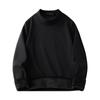 Camisa de negocios de cuello medio alto grueso con forro polar de cachemir de zorro plateado para hombre, otoño e invierno, camiseta juvenil de manga larga, chaqueta interior para hombre