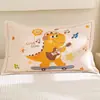 Funda de Almohada de Dibujos Animados Algodón Puro Paquete Individual 100 Gasa de Algodón Funda de Almohada para Niños Par Cubierta Protectora para Núcleo de Almohada 35X55