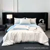 2026 Nuevo Verano Fresco Lavable Seda de Hielo Bordado Ropa de Cama Juego de Cama de Verano Funda Nórdica Sábana Juego de Tres Piezas Juego de Cuatro Piezas