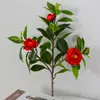 Venta al por mayor de fábrica Camelia artificial de múltiples cabezas Exhibición flor de seda flor falsa de PVC decoración de botella decoración de flor decoración del hogar