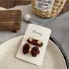 Grampo de Cabelo Geométrico com Laço Cor Café com Leite Outono Inverno Acessórios de Cabelo Retrô para Crianças Novo Acessórios para Cabelo Franja Cabelo Quebrado Grampo de Cabelo
