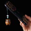 Sándalo Verde Búho Tallado Cadena para Teléfono Móvil Llavero para Hombres y Mujeres, Lindo Colgante de Animalito, Regalo Creativo de Decoración para Teléfono Móvil