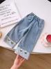 Jeans Rectos para Niñas 2025 Moda de Primavera y Otoño Sueltos para Niñas Pantalones de Pierna Ancha para Niñas Pantalones para Niños Pantalones para Niños