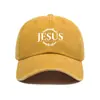 Boné de Baseball Estampado Americano Jesus Papai Lazer ao Ar Livre Proteção Solar Transfronteiriço Lavado Retro Tendência Boné com Aba