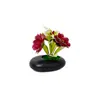 Venta Caliente Transfronteriza Tres Crisantemos de Caballero Maceta Plana Pequeña Planta en Maceta Adorno Hogar Dormitorio Decoración de Escritorio Flor Artificial Pequeño Arreglo de Bonsái