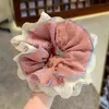 Scrunchie de Renda Xadrez Doce e Suave Estilo Francês para Mulheres, Acessório de Cabelo Elegante e de Alta Qualidade
