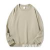 Sudadera de terciopelo austriaco grueso de 420 g con cuello redondo y forro polar para hombre, otoño e invierno, básica, cálida, informal, de color sólido, de manga larga para mujer