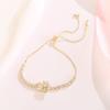 Pulsera de circonitas con microincrustaciones de oro de estilo coreano popular de Tiktok, pulsera elástica ajustable giratoria para mujer, venta al por mayor