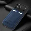 Adequado para Apple 18Promax Capa de Celular Porta-Cartão Magnético de Couro Iphone16 Carregamento Sem Fio 14 Capa Anti-Queda