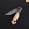 Cuchillo Yangjiang Acero Inoxidable Cuchillo de Exterior Alta Dureza Mango de Madera Maciza Navaja Plegable Camping Supervivencia Portátil Navaja Plegable Multiusos