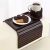 Bandeja Portavasos para Sofá Mesa para Reposabrazos de Madera de Acacia con Rotación de 360 grados Portamóvil con Calificación y Portavasos, Listo para Envío Transfronterizo