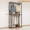 Estante de exhibición para tienda de ropa perchero de pie de doble capa perchero para abrigos perchero para ropa estante de almacenamiento estante de exhibición para ropa de hombre y mujer