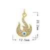 Joias DIY Série Óleo Pingando Olho Pingente de Zircônia Microcravejada Acessórios Galvanoplastia de Ouro Real 18K