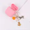 Llavero Creativo de Gato y Ratón de Dibujos Animados de Aleación Esmaltada Funda Protectora para AirPods Colgante Decorativo Anti-Pérdida