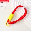 Correa de muñeca tejida de poliéster de dos tonos de doble capa, correa ajustable anti-pérdida para teléfono y llaves, disponible para venta al por mayor