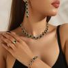 Conjunto Elegante e Super Bonito de Colar e Brincos, Brincos Brilhantes de Strass, Conjunto de Duas Peças para Festa de Casamento, Acessórios para Vestido de Noiva