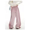 150 Pantalones Deportivos de Rayas Estilo Americano Cortos para Mujer Primavera Adelgazantes Pierna Ancha Cintura Alta Casual Rectos