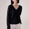 Cardigã de linho Tencel de alta qualidade pronto para usar, jaqueta de malha respirável para primavera e outono, estilo casual retrô francês, cardigã pequeno versátil