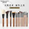 Fabricante de Cangzhou Conjunto de Pincéis de Maquiagem 14 Peças Pincel para Sombra de Cerdas Macias, Pincel para Blush, Pincel para Contorno, Ferramentas de Beleza com Pelo Animal