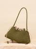 Bolso de Axila Tejido de Gamuza Escarchada Retro para Mujer Otoño e Invierno Nuevo Bolso Tote Tipo Cesta de Verduras Francesa Bolso de Hombro Versátil