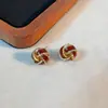 Aguja de Plata S925 Tendencia Nacional Otoño e Invierno Diseño Nicho Pendientes de Vidrio Goteado Retro Pendientes Retorcidos de Temperamento a la Moda para Mujeres