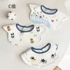 Baberos de Algodón Puro Estilo Coreano para Bebé, Toalla Impermeable para Saliva Floral de Rotación 360 Grados, Absorción Rápida