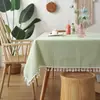 Mantel Cuadrado de Algodón y Lino con Borlas para Mesa de Té del Hogar Tela a Prueba de Polvo Estilo ins Estilo Japonés Mantel de Liquidación Personalizado