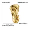 Broche Grande de Aço Inoxidável com Design Simples de Meia-Máscara Facial, Acessório Versátil para Roupas para Homens e Mulheres: Br5895