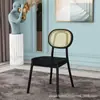 Silla de comedor de madera maciza con reposabrazos de ratán respaldo estilo nórdico para sala de estar de casa taburete con respaldo de celebridad de internet silla moderna simple para hotel B&B