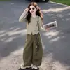 Conjunto de Otoño para Niña 2026 Nuevo y Moderno Set de Ropa de Otoño para Niños: Conjunto de Dos Piezas para Niña: Sudadera Cardigan y Pantalones de Pierna Ancha