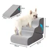 Escalera para mascotas de espuma comprimida, reversible y lavable, escalones para perros, escalera de asistencia para perros mayores, escaleras para perros de tamaño mediano para subirse a la cama