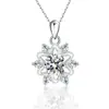 Comércio Exterior Transfronteiriço Prata Esterlina S925 Cor D Diamante Mosan Pingente de Floco de Neve Corrente de Clavícula Levemente Luxuosa de Nicho Avançada
