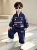 2179 Conjunto de Otoño para Niños 2026 Nueva Ropa Deportiva para Niños Sudadera con Cuello Alto de Primavera y Otoño para Bebé Conjunto de Dos Piezas Moderno