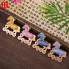 Novo Ornamento Pendente de Bordado Dupla Face de Abóbora e Cavalo em Brocado Song Estilo Chinês DIY Pulseira Pingente Acabado Acessório Venda por Atacado