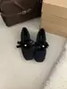 Primer Encuentro Ji Zapatos de Tacón 2026 Estilo Nuevo Estilo Retro Punta Cuadrada Moño Mary Jane Zapatos de Mujer Aumento Interno de Altura Zapatos de Piel