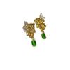 2025 Pendientes de Gota de Agua de Flor de Metal y Miel de Osmanthus Pendientes Retro de Estilo Chino Nuevo Pendientes Nicho de Alta Gama de Lujo Ligero